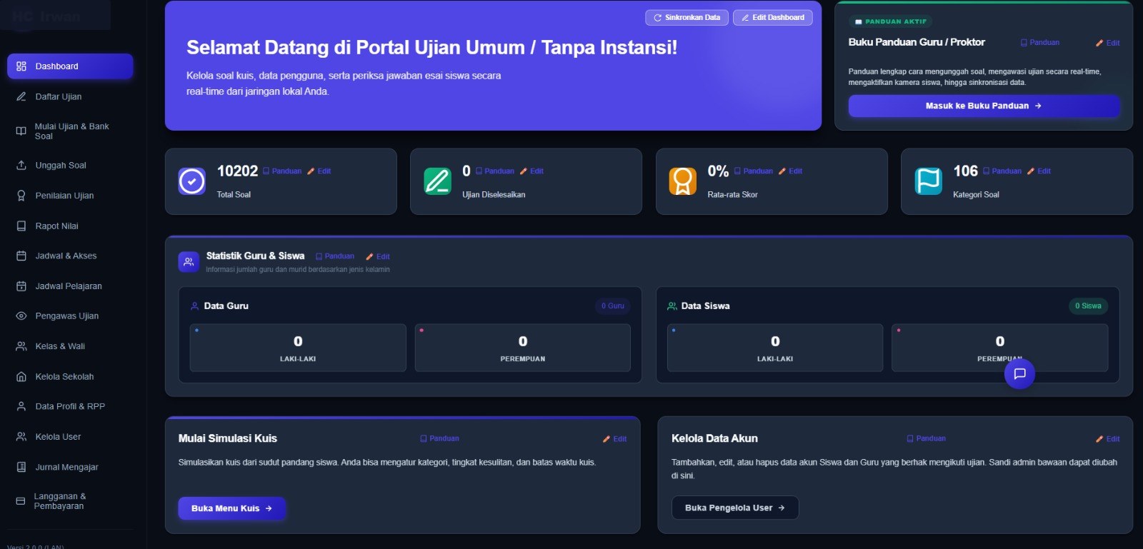Dashboard Utama Portal